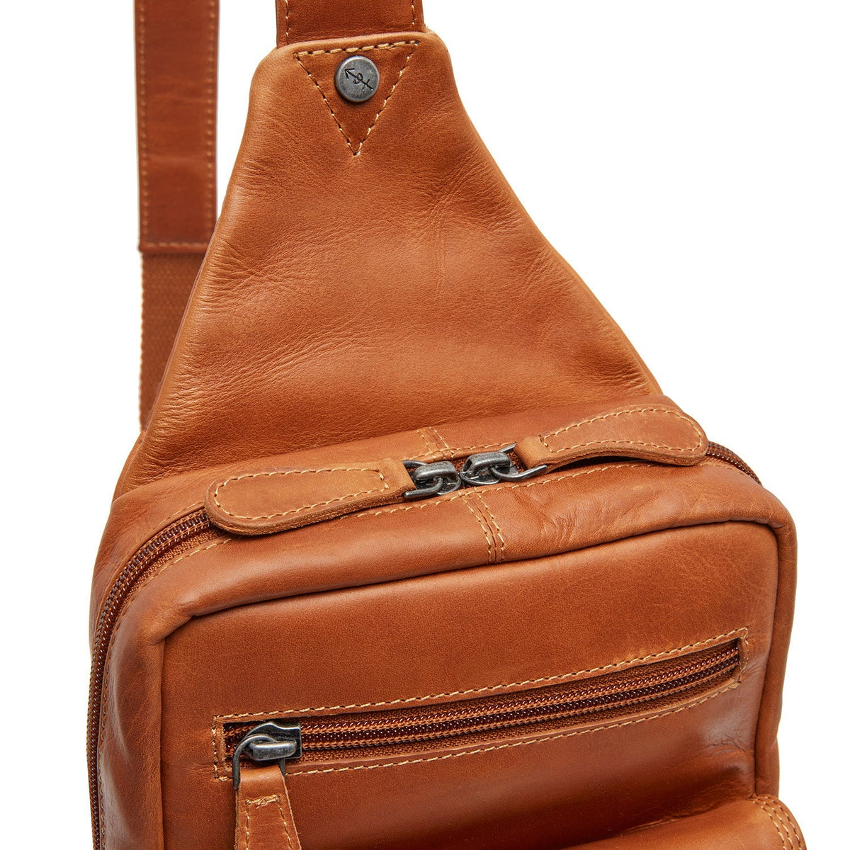 Cognac Leather Sling Bag Turelle för Dam, detail view 1
