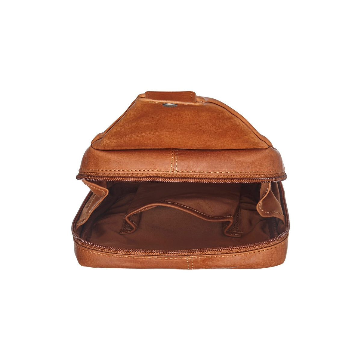 Cognac Leather Sling Bag Turelle för Dam, detail view 4