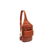 Cognac Leather Sling Bag Turelle för Dam, front view