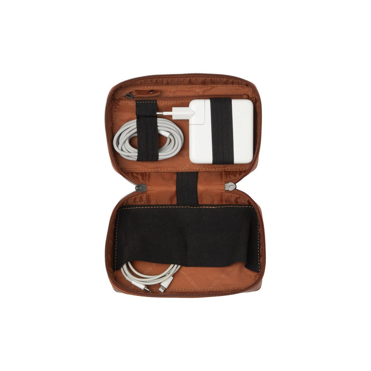Cognac Leather Tech-Organizer Ardan för Dam, front view