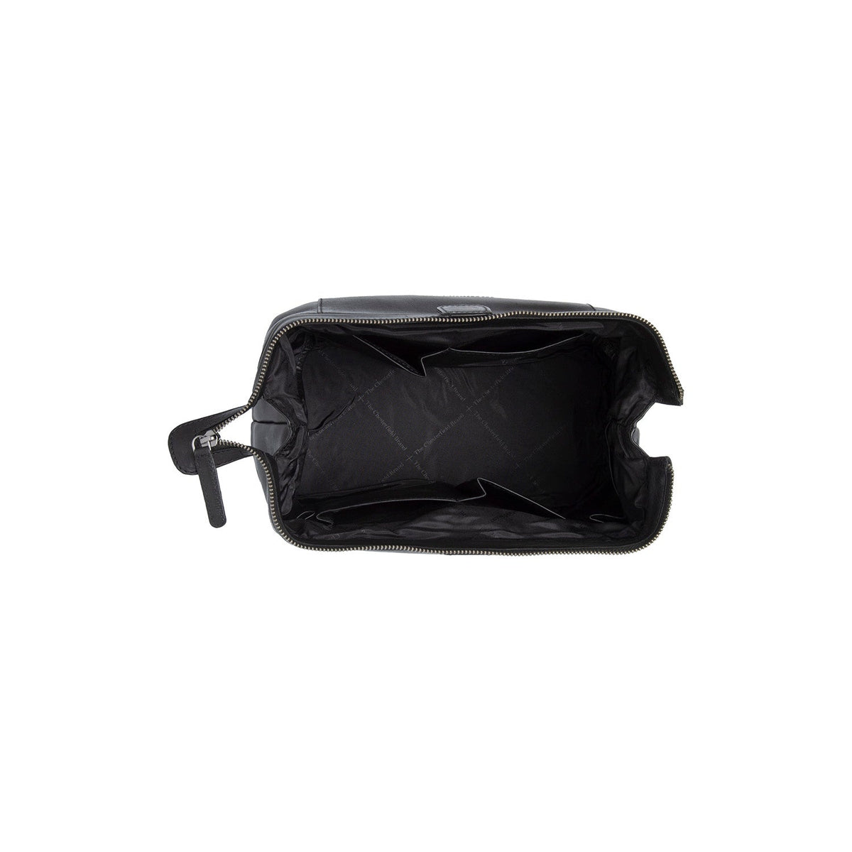 Close-Up Detail of Classic Collar &amp; Heavy-Duty Zipper Hardware on Biassa Full-Grain Leather Toiletry Bag för Dam