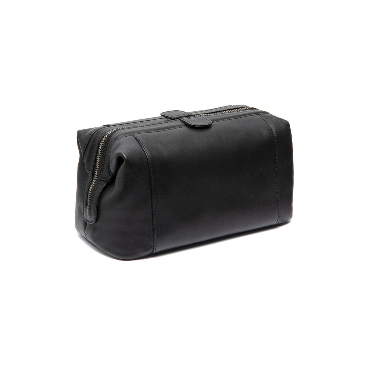 Tailored Rib Cuffs &amp; Hem Craftsmanship Construction Detail on Biassa Full-Grain Leather Toiletry Bag för Dam