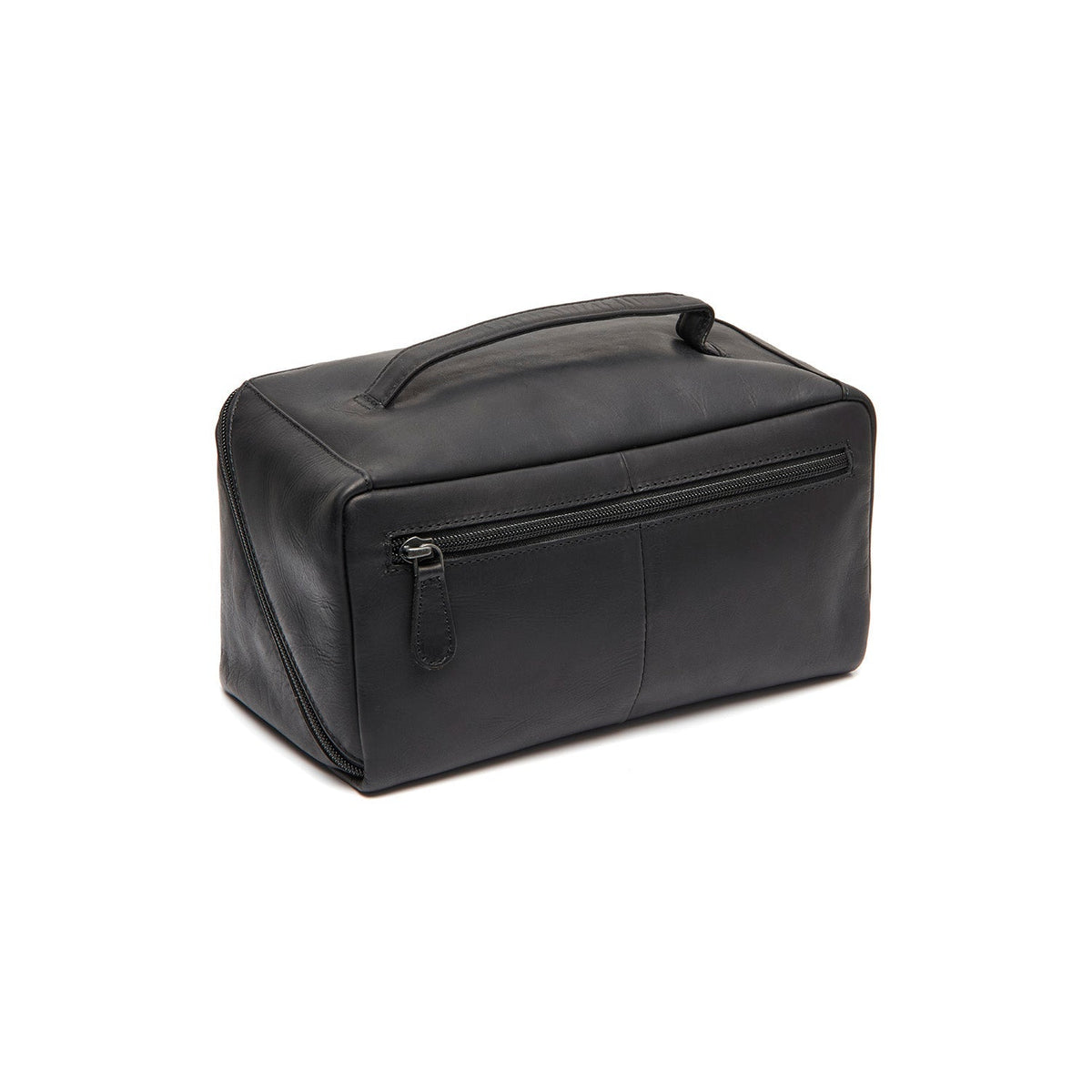 Tailored Rib Cuffs &amp; Hem Craftsmanship Construction Detail on Elmia Full-Grain Leather Toiletry Bag för Dam