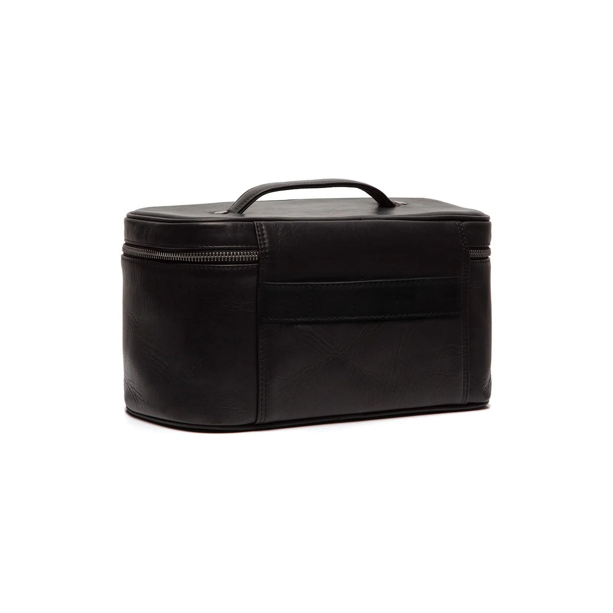 Tailored Rib Cuffs &amp; Hem Craftsmanship Construction Detail on Limone Full-Grain Leather Toiletry Bag för Dam