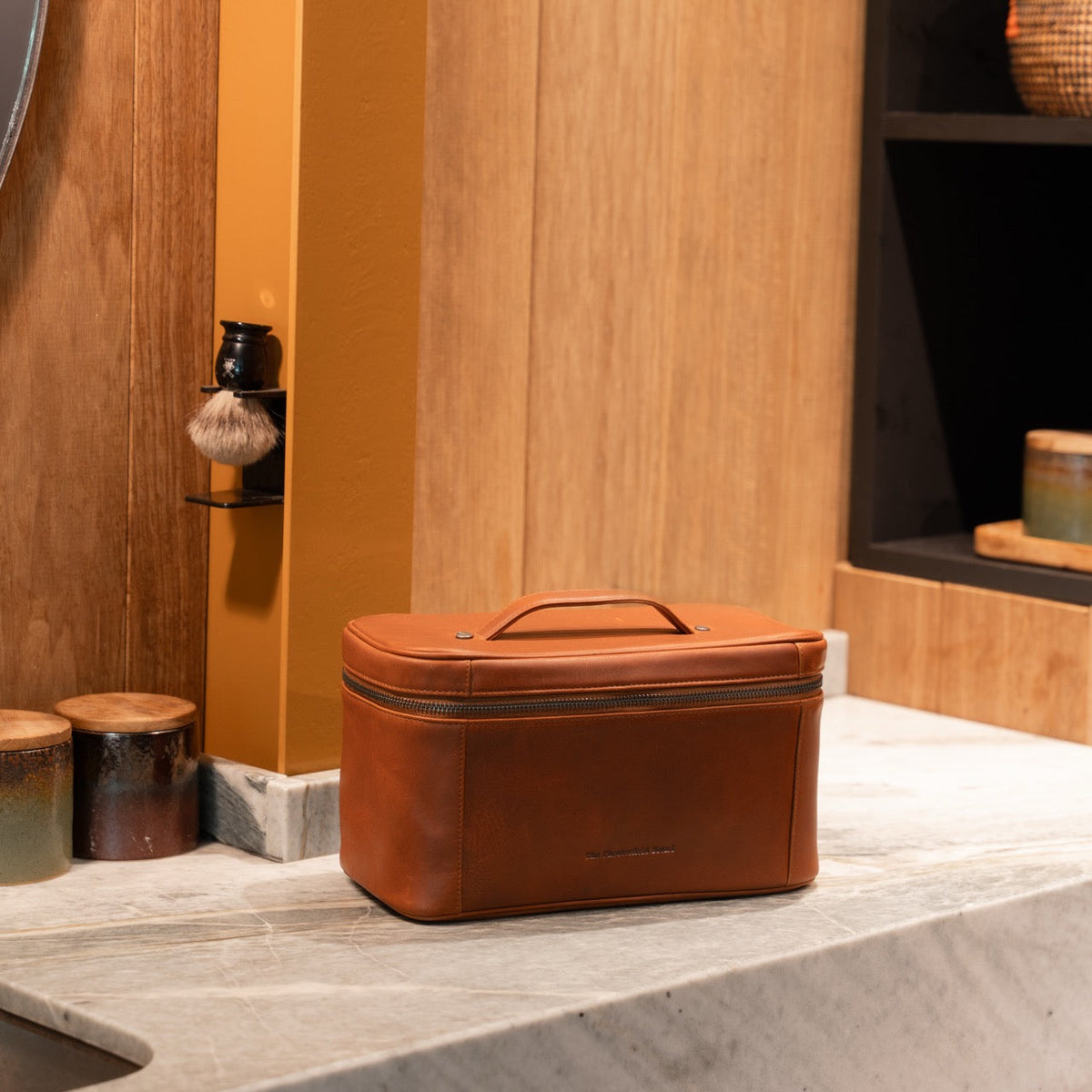Limone Full-Grain Leather Toiletry Bag för Dam – alternate product view 2