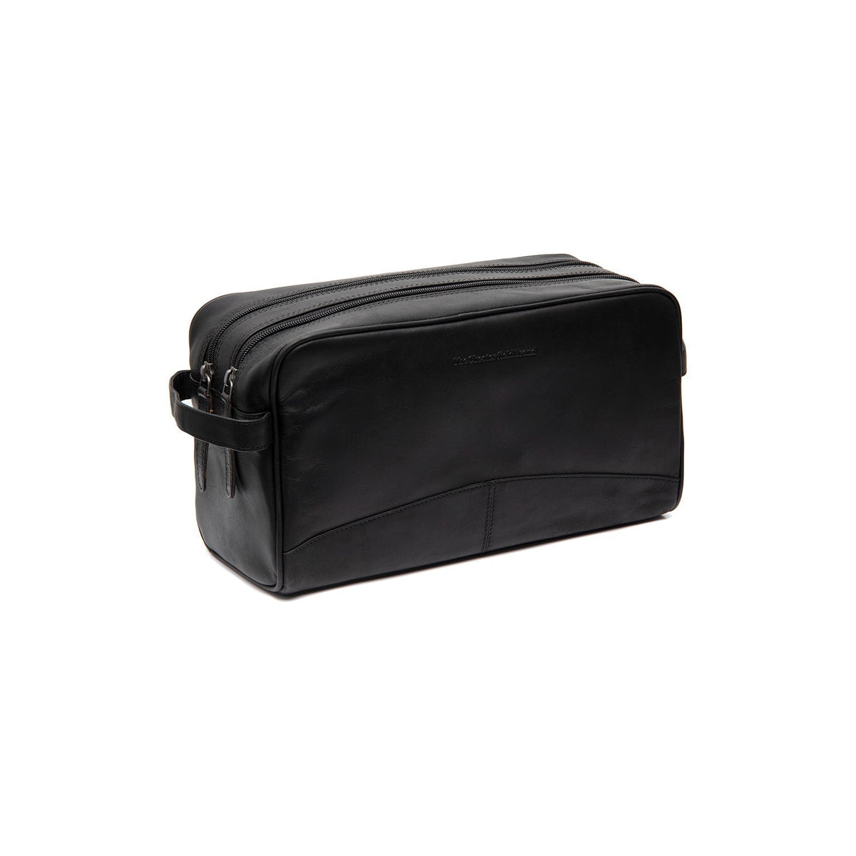 Stefan Full-Grain Leather Toiletry Bag för Dam in Classic 100% Full-Grain Leather - Front Profile View &amp; Tailored Silhouette | Buy Online