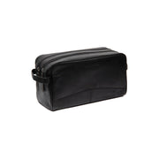 Stefan Full-Grain Leather Toiletry Bag för Dam in Classic 100% Full-Grain Leather - Front Profile View &amp; Tailored Silhouette | Buy Online