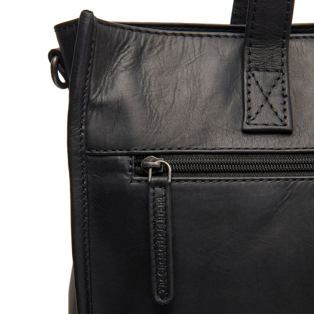 Adana Full-Grain Leather Tote Bag för Dam - Structured Side Profile Showing Gusset Depth &amp; Expansion Capacity