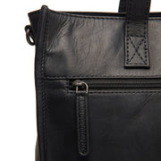 Adana Full-Grain Leather Tote Bag för Dam - Structured Side Profile Showing Gusset Depth &amp; Expansion Capacity