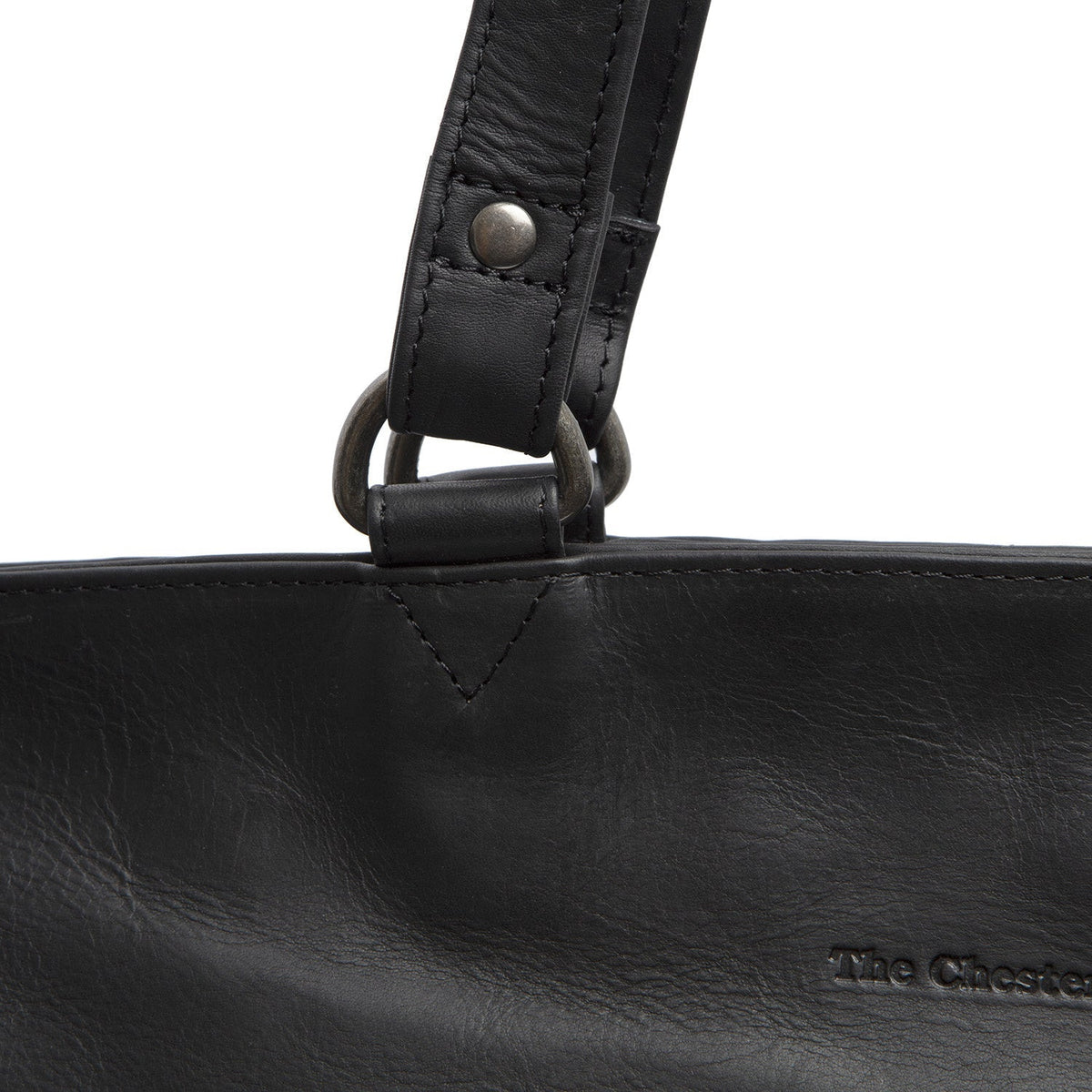 Berlin Full-Grain Leather Tote Bag för Dam - Structured Side Profile Showing Gusset Depth &amp; Expansion Capacity