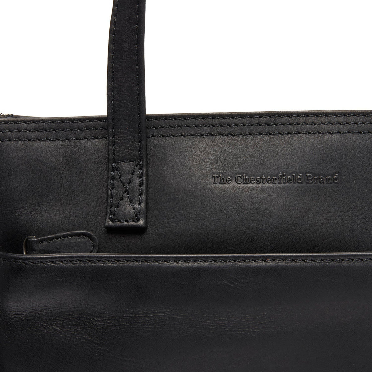 
Classic 100% Full-Grain leather Bag - Bakifrån med förstärkta läderremmar och sömmar