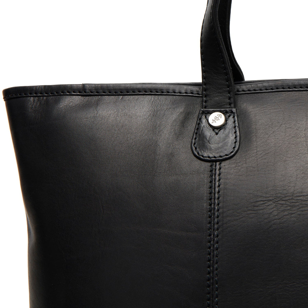 Solid Antique Brass Hardware &amp; Heavy-Duty Dual Zipper Detail on Ferrera Full-Grain Leather Tote Bag för Dam