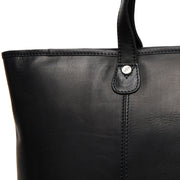 Solid Antique Brass Hardware &amp; Heavy-Duty Dual Zipper Detail on Ferrera Full-Grain Leather Tote Bag för Dam
