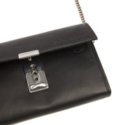 Elba Full-Grain Leather Waiter Wallet för Dam - Structured Side Profile Showing Gusset Depth &amp; Expansion Capacity
