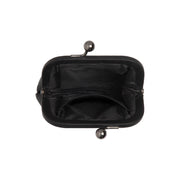 Calvia Full-Grain Leather Wallet för Dam - Structured Side Profile Showing Gusset Depth &amp; Expansion Capacity
