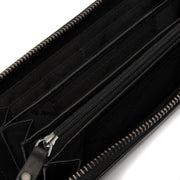 Solid Antique Brass Hardware &amp; Heavy-Duty Dual Zipper Detail on Cantara Full-Grain Leather Wallet för Dam