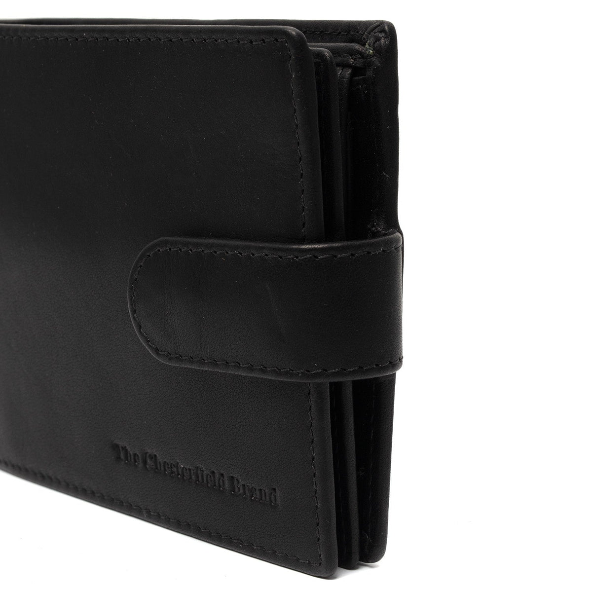 Curtis Full-Grain Leather Wallet för Herr - Structured Side Profile Showing Gusset Depth &amp; Expansion Capacity
