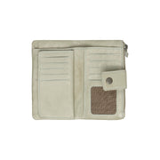 Solid Antique Brass Hardware &amp; Heavy-Duty Dual Zipper Detail on Fresno Full-Grain Leather Wallet för Dam