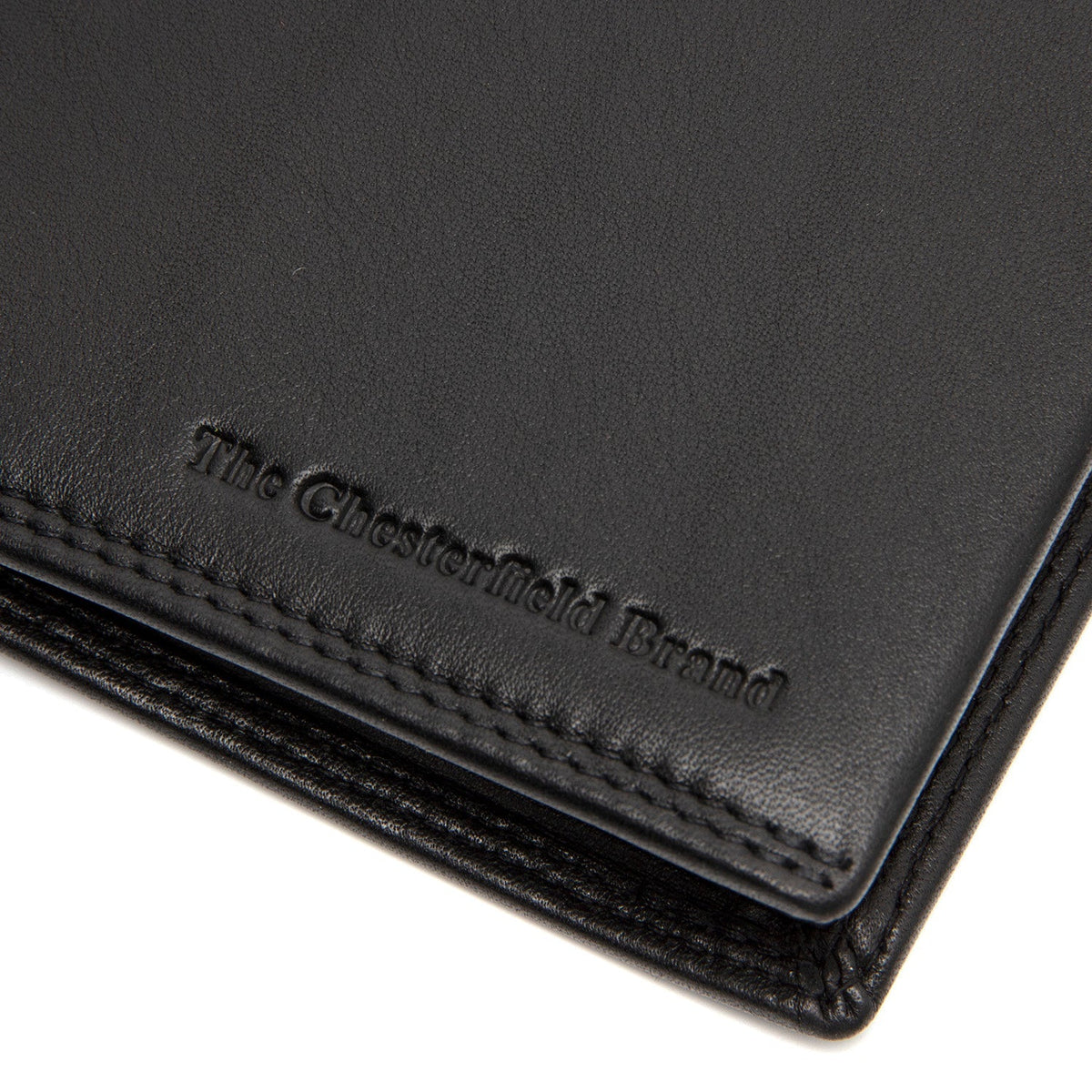 Solid Antique Brass Hardware &amp; Heavy-Duty Dual Zipper Detail on Hanson Full-Grain Leather Wallet för Herr