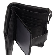 Solid Antique Brass Hardware &amp; Heavy-Duty Dual Zipper Detail on Landau Full-Grain Leather Wallet för Dam