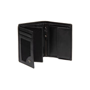 Solid Antique Brass Hardware &amp; Heavy-Duty Dual Zipper Detail on Leroy Full-Grain Leather Wallet för Herr
