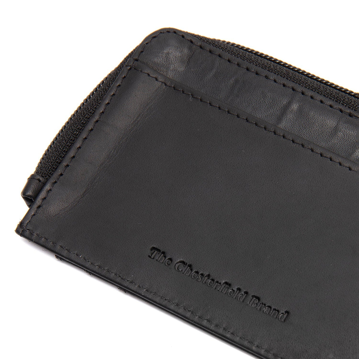 Solid Antique Brass Hardware &amp; Heavy-Duty Dual Zipper Detail on Livenza Full-Grain Leather Wallet för Dam