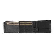 Solid Antique Brass Hardware &amp; Heavy-Duty Dual Zipper Detail on Marvin Full-Grain Leather Wallet för Herr
