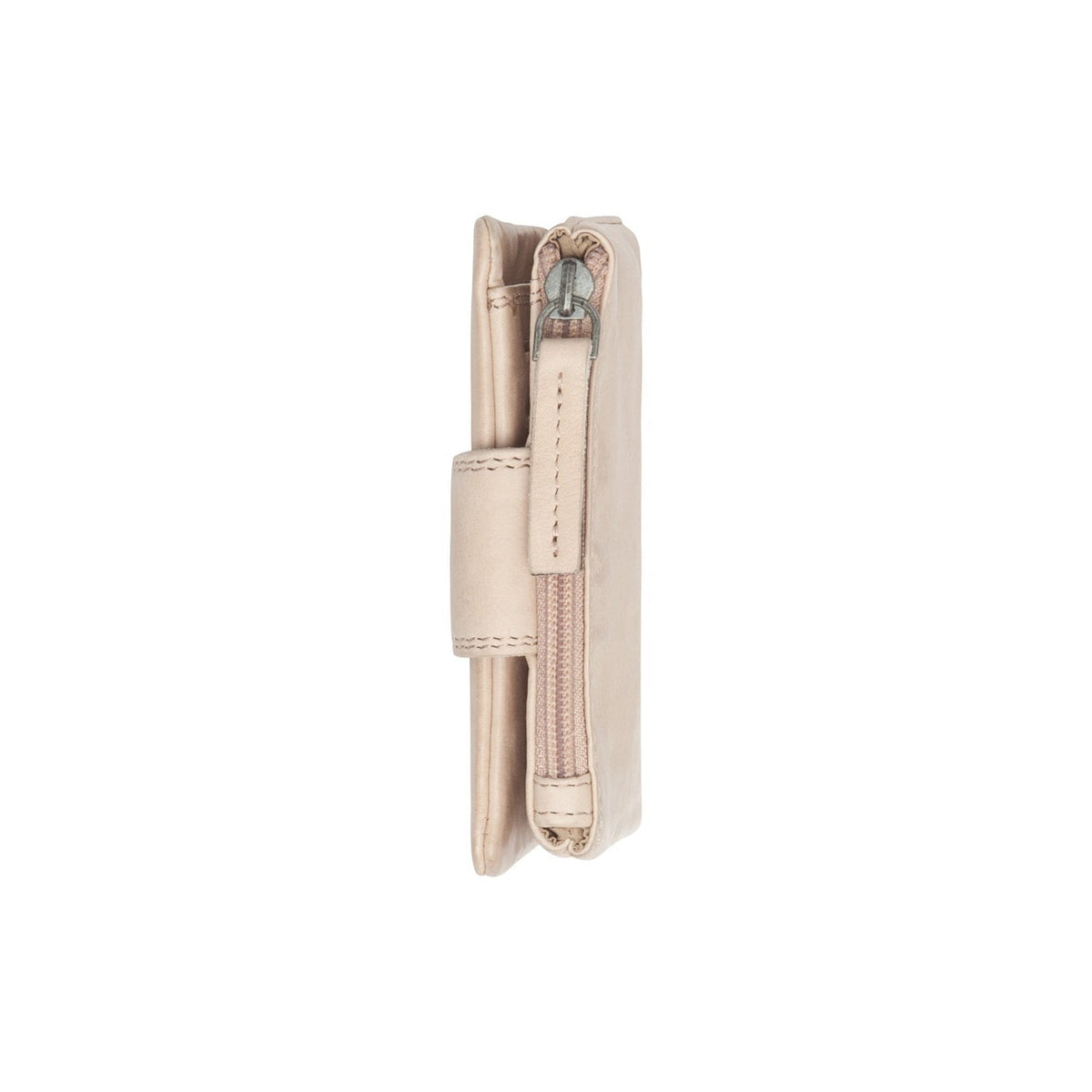 Mavona Full-Grain Leather Wallet för Dam - Structured Side Profile Showing Gusset Depth &amp; Expansion Capacity