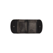Newton Full-Grain Leather Wallet för Dam - Structured Side Profile Showing Gusset Depth &amp; Expansion Capacity