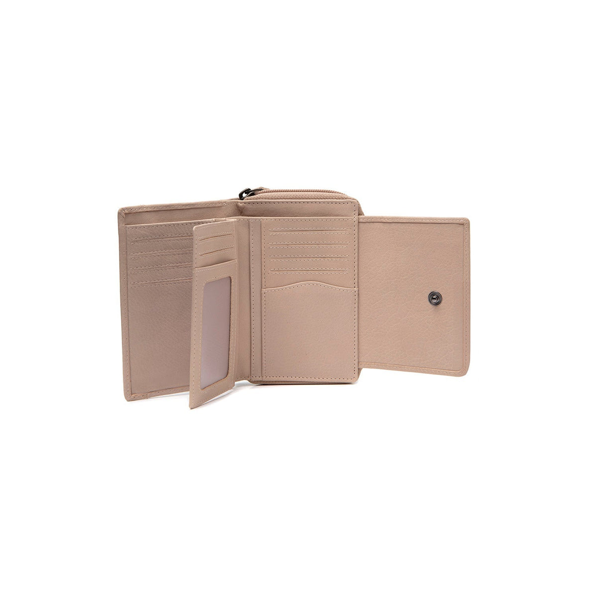 Solid Antique Brass Hardware &amp; Heavy-Duty Dual Zipper Detail on Orveta Full-Grain Leather Wallet för Dam