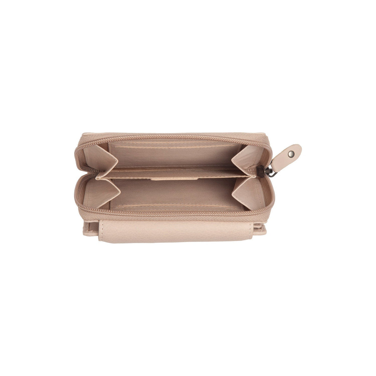 Orveta Full-Grain Leather Wallet för Dam - Structured Side Profile Showing Gusset Depth &amp; Expansion Capacity