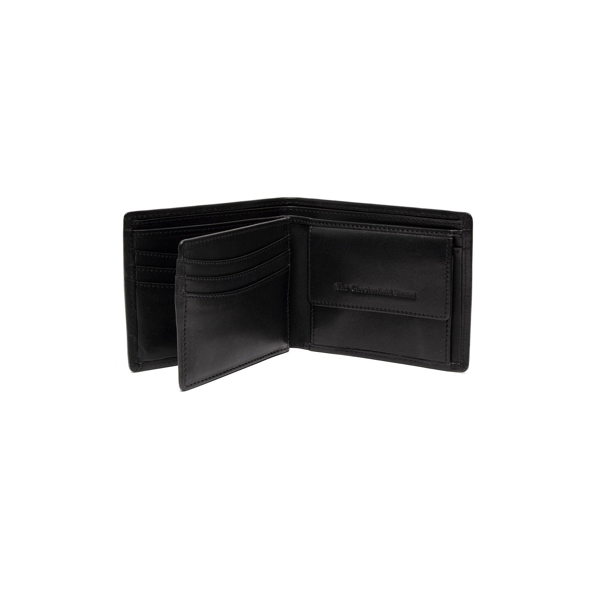 Positano Full-Grain Leather Wallet för Herr - Structured Side Profile Showing Gusset Depth &amp; Expansion Capacity