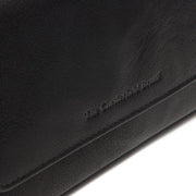 Solid Antique Brass Hardware &amp; Heavy-Duty Dual Zipper Detail on Rhodos Full-Grain Leather Wallet för Dam