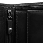 Ruby Full-Grain Leather Wallet för Dam - Structured Side Profile Showing Gusset Depth &amp; Expansion Capacity