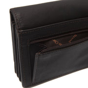 Solid Antique Brass Hardware &amp; Heavy-Duty Dual Zipper Detail on Salzburg Full-Grain Leather Wallet för Dam