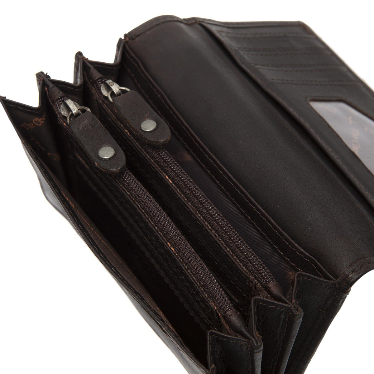 Salzburg Full-Grain Leather Wallet för Dam - Structured Side Profile Showing Gusset Depth &amp; Expansion Capacity