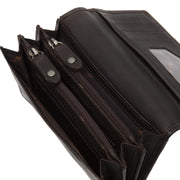 Salzburg Full-Grain Leather Wallet för Dam - Structured Side Profile Showing Gusset Depth &amp; Expansion Capacity
