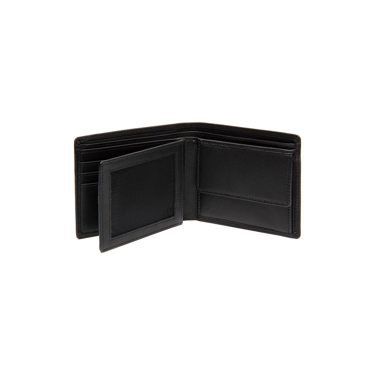 Solid Antique Brass Hardware &amp; Heavy-Duty Dual Zipper Detail on Stephens Full-Grain Leather Wallet för Herr