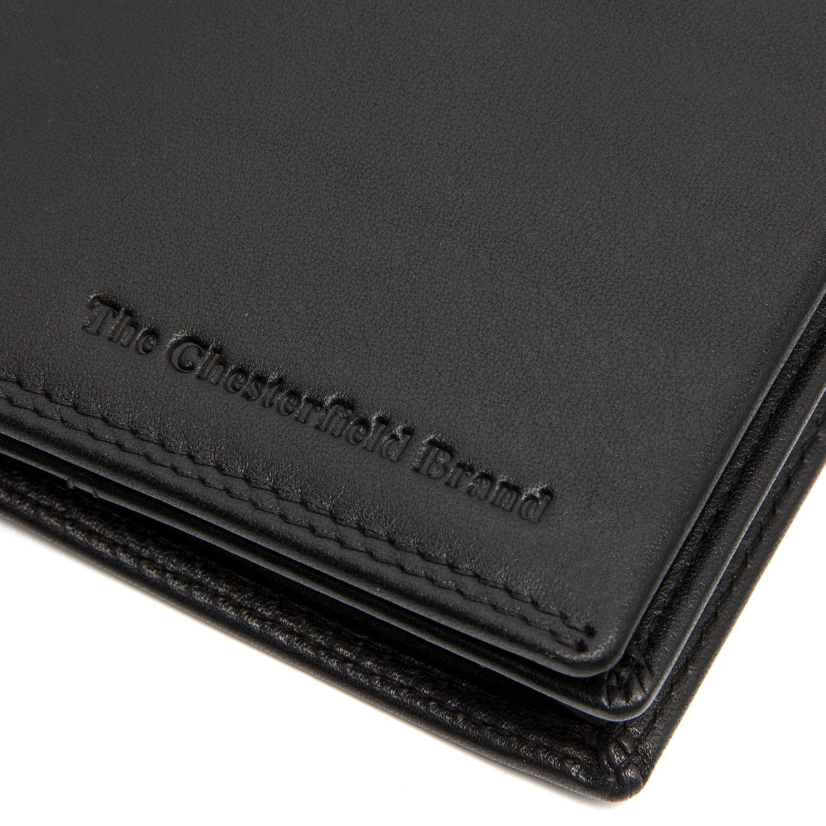 Solid Antique Brass Hardware &amp; Heavy-Duty Dual Zipper Detail on Vincent Full-Grain Leather Wallet för Herr