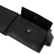 Solid Antique Brass Hardware &amp; Heavy-Duty Dual Zipper Detail on Yamba Full-Grain Leather Wallet för Herr