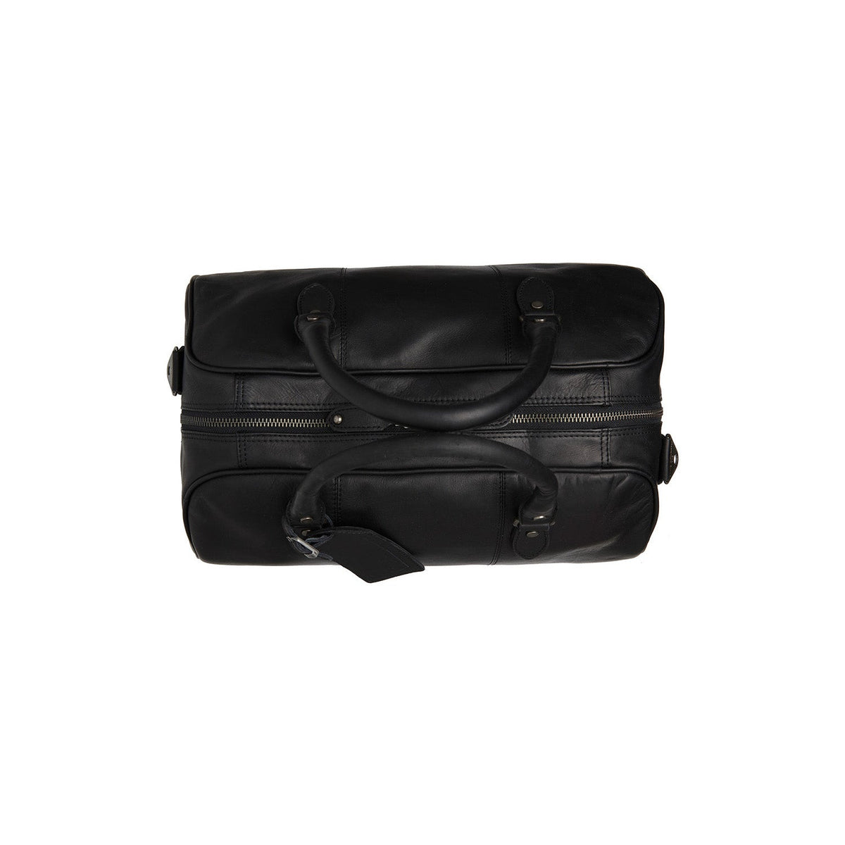Liam Full-Grain Leather Weekender Bag för Dam - Structured Side Profile Showing Gusset Depth &amp; Expansion Capacity