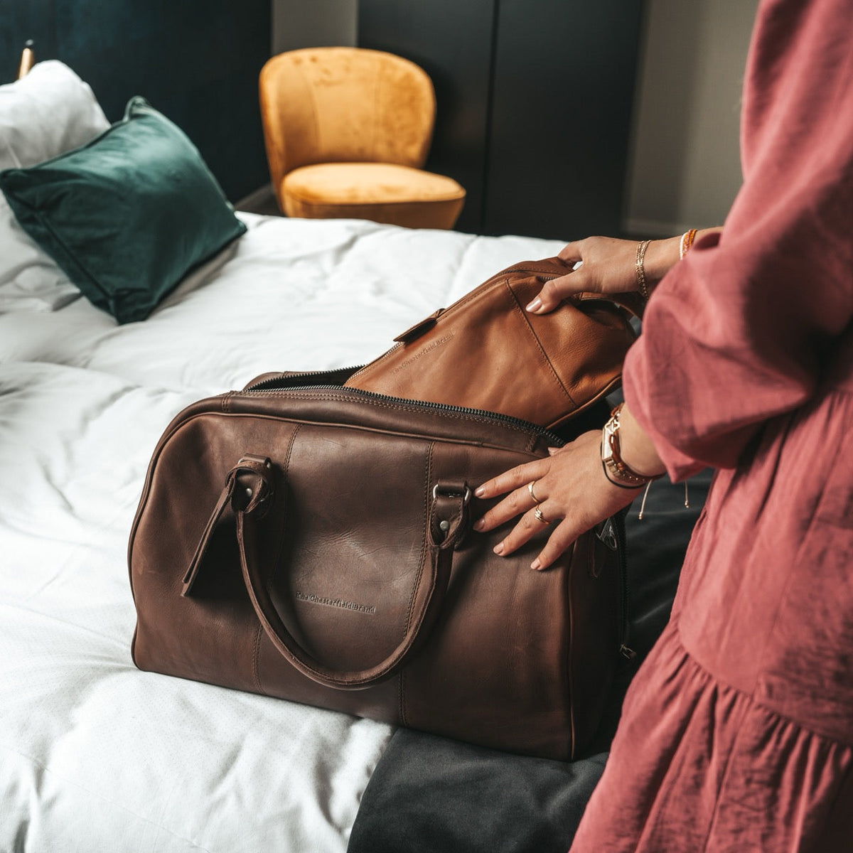 Liam Full-Grain Leather Weekender Bag för Dam – alternate product view 3