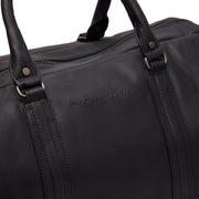 Solid Antique Brass Hardware &amp; Heavy-Duty Dual Zipper Detail on Melbourne Full-Grain Leather Weekender Bag för Dam
