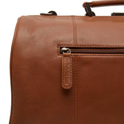 Texel Full-Grain Leather Weekender Bag för Dam - Structured Side Profile Showing Gusset Depth &amp; Expansion Capacity