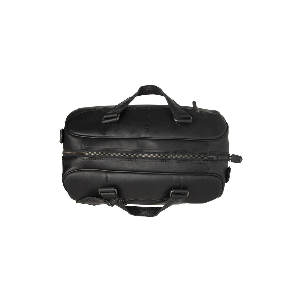 Solid Antique Brass Hardware &amp; Heavy-Duty Dual Zipper Detail on Volenza Full-Grain Leather Weekender Bag för Dam
