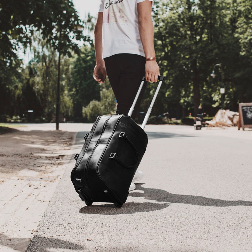 Leather Weekender Trolley Jayven