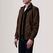 
Lester Brun Suede Bomberjacka i Läder för Herr – alternate product view 4