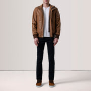 
Lester Brun Suede Bomberjacka i Läder för Herr – alternate product view 2