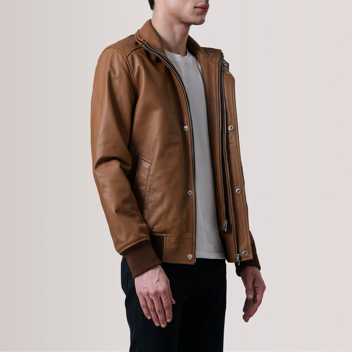 
Lester Brun Suede Bomberjacka i Läder för Herr – alternate product view 3