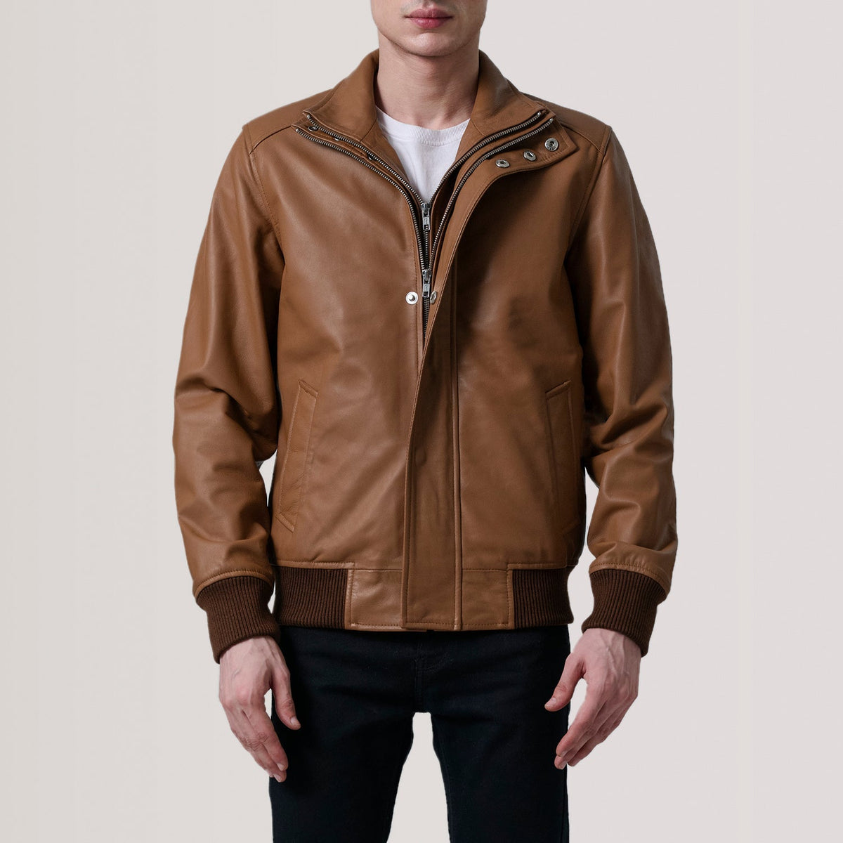 
Lester Brun Suede Bomberjacka i Läder för Herr – alternate product view 4